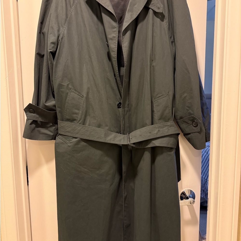 London Fog Men's Olive Trench Coat - Picture 11 of 13